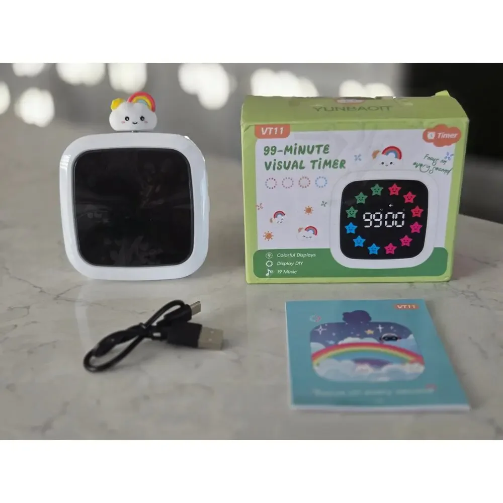 Yunbaoit Digital Visual Timer for Kids 99-Min Countdown Rechargeable ADHD Autism